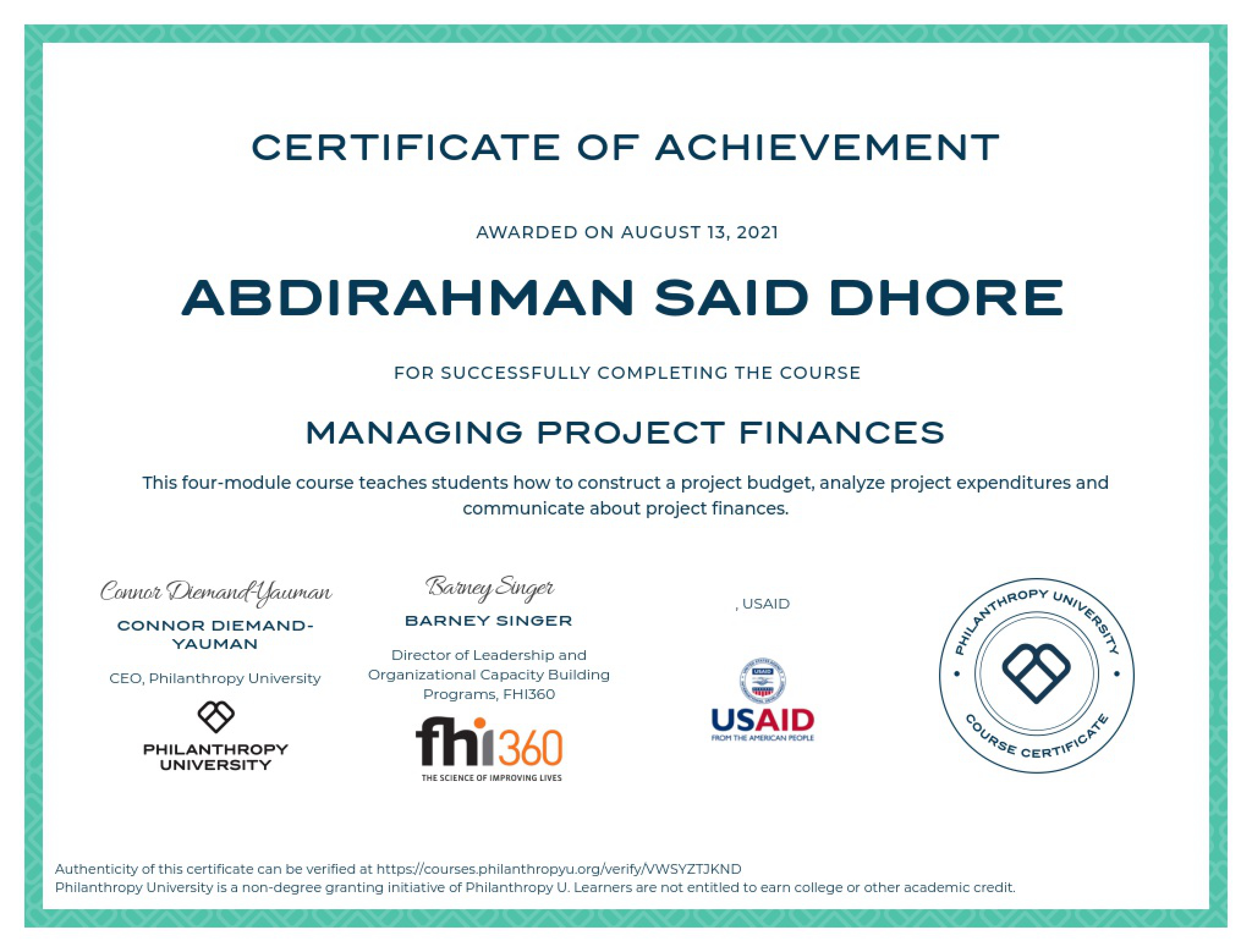 Project Finance Certification Preview