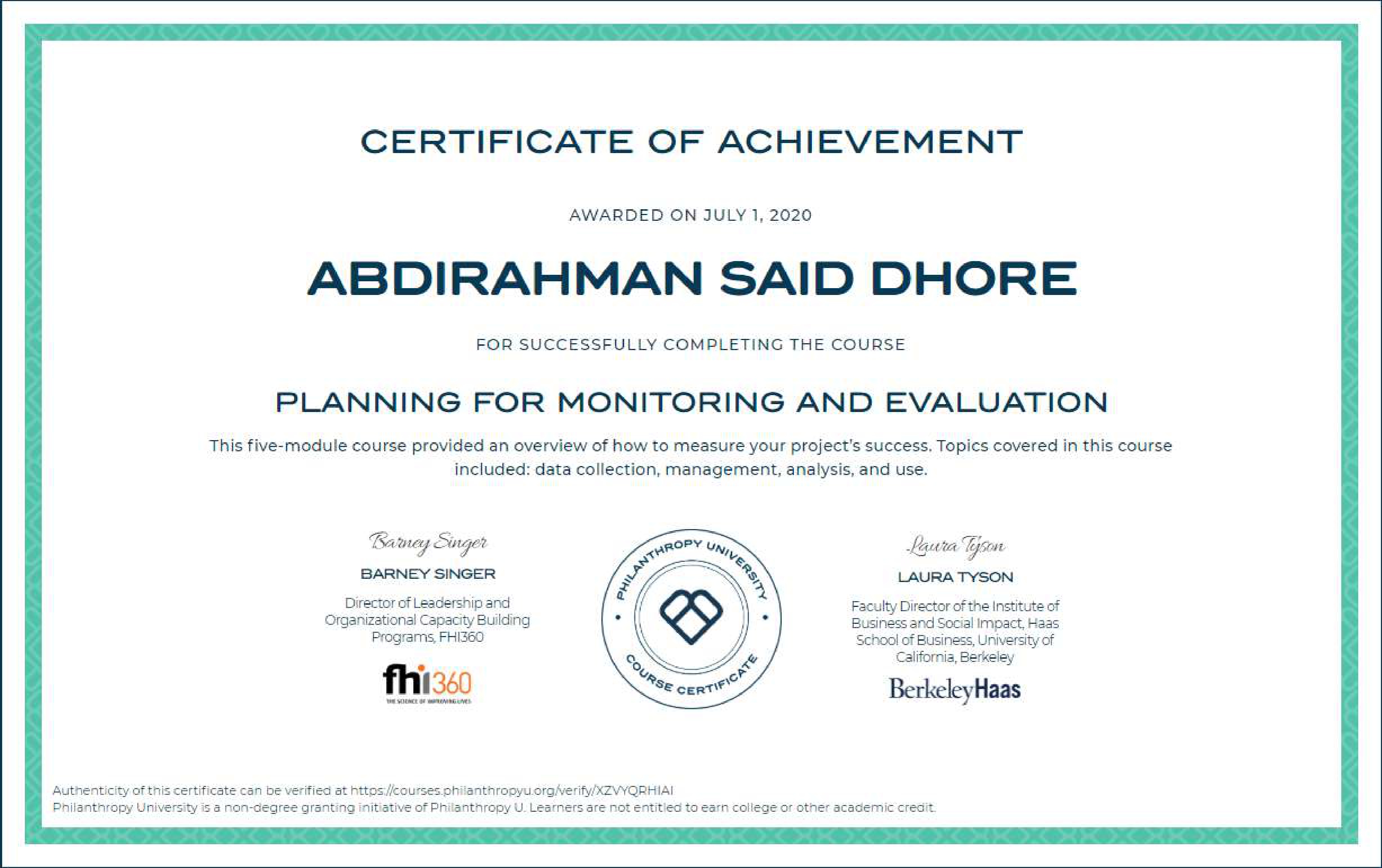 M&E Certification Preview