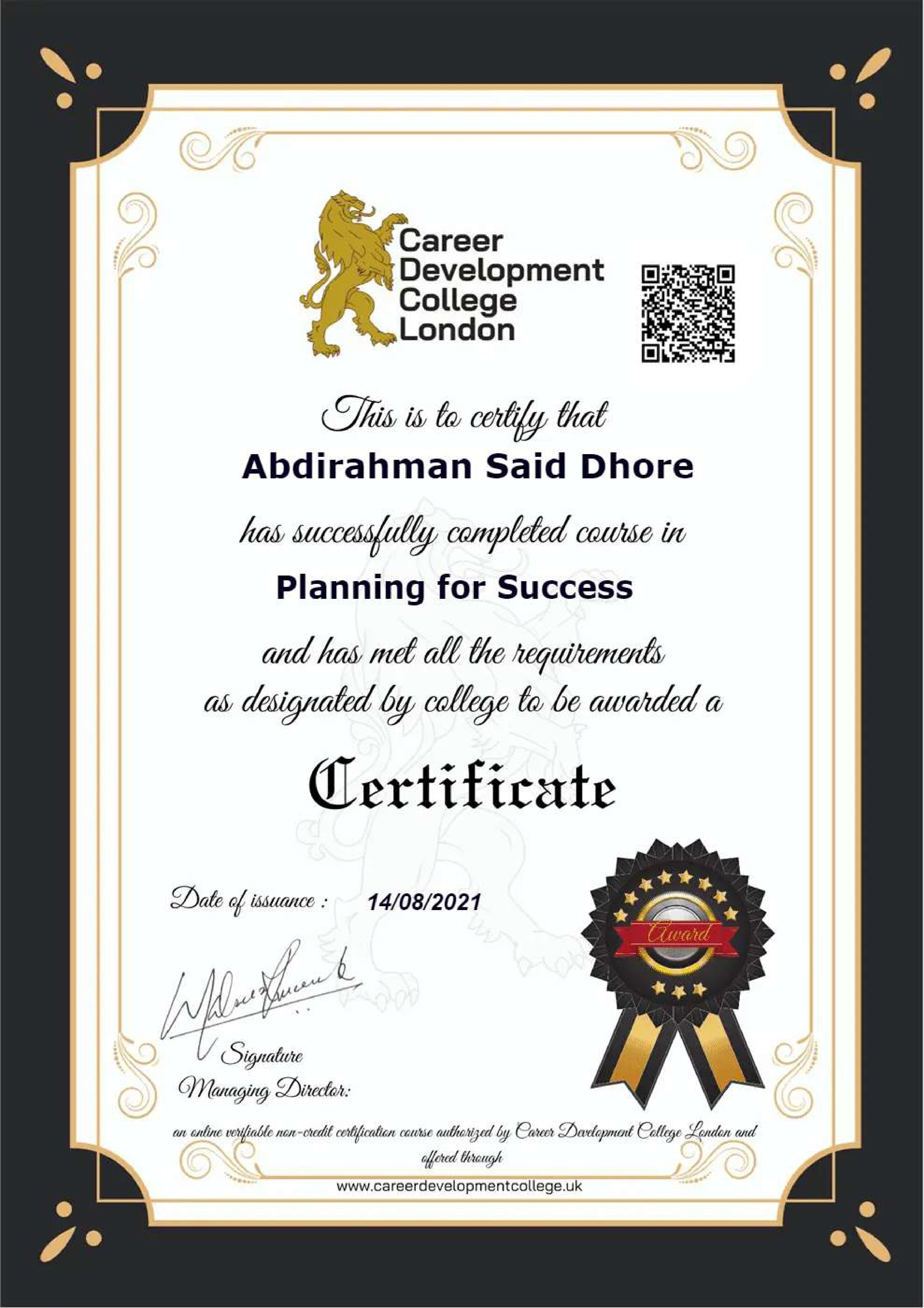 Success Certification Preview