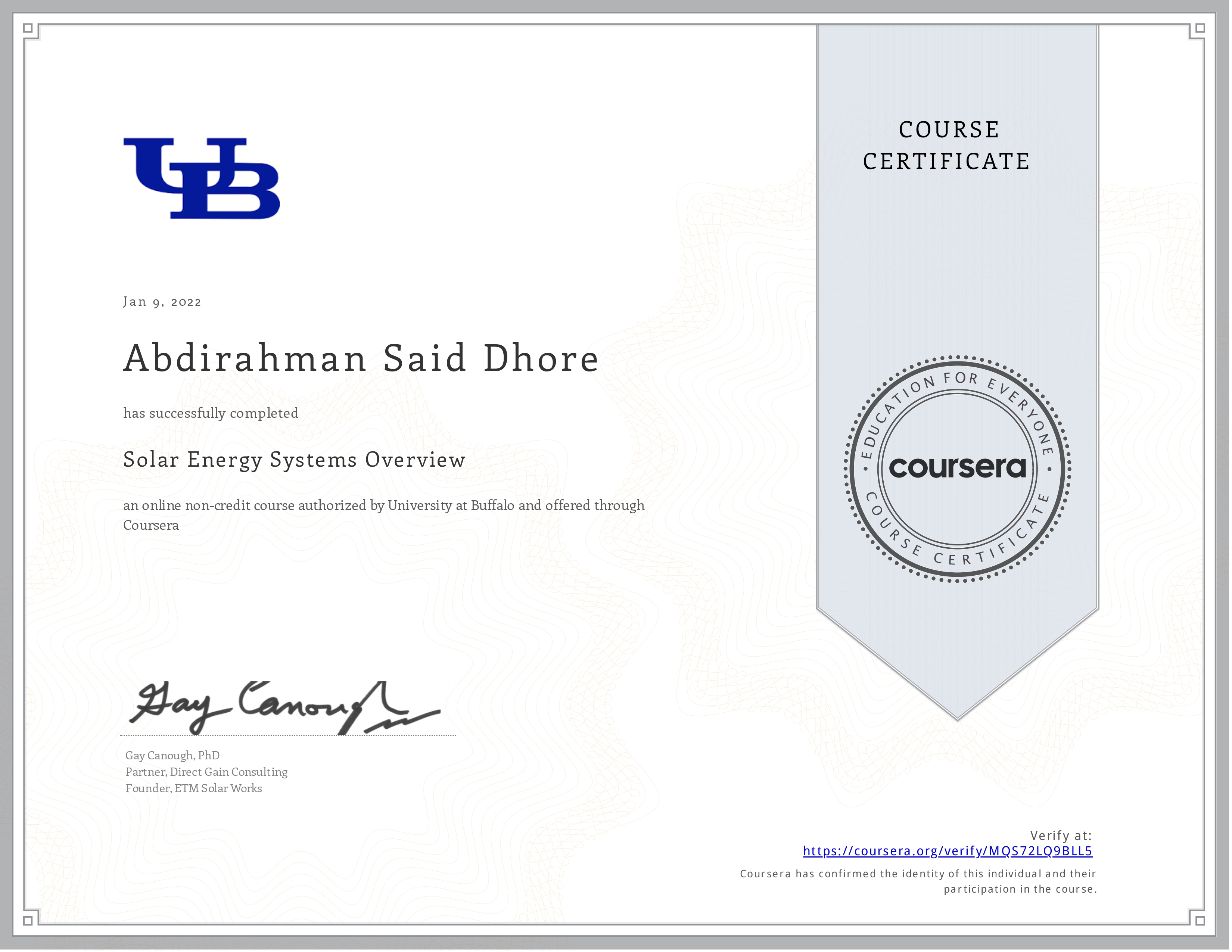 Solar Systems Certification Preview